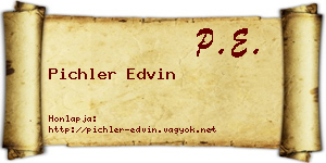Pichler Edvin névjegykártya